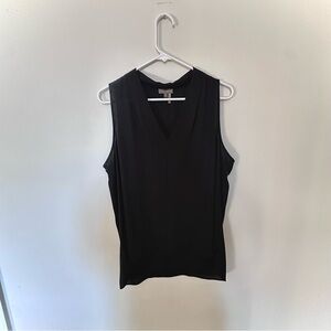Vince Camuto Black Sleeveless V Neck Blouse Size Large